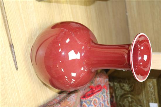 A Chinese sang-de-boeuf bottle vase height 34cm